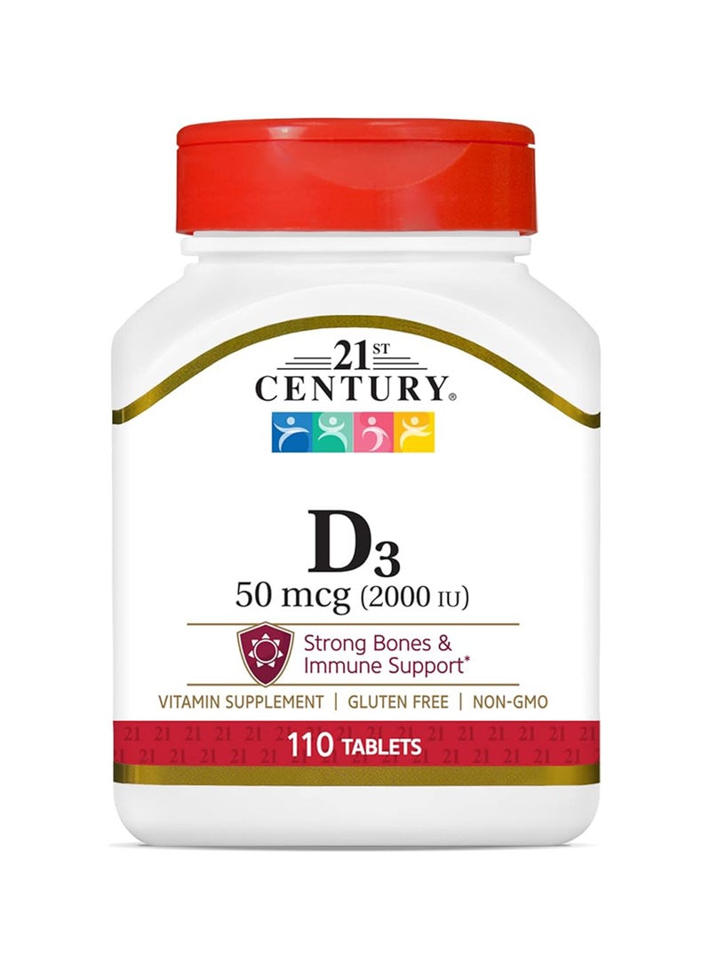 القرن الحادي والعشرون كبسولات فيتامين D3 - ‏110 أقراص - Image 1